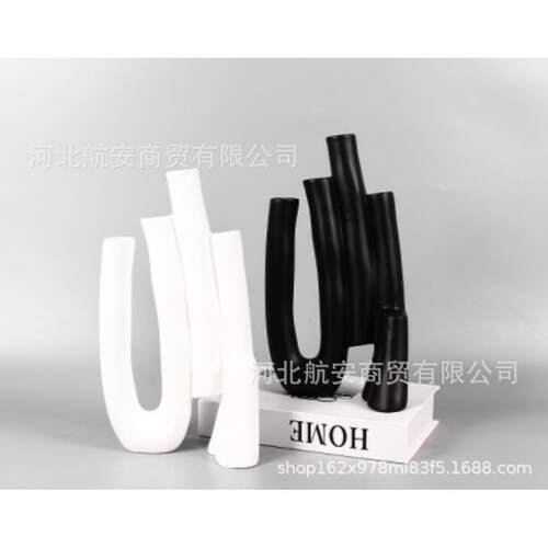现代简约创意树脂花器树脂工艺品软装饰品摆件茶几管状花器花插