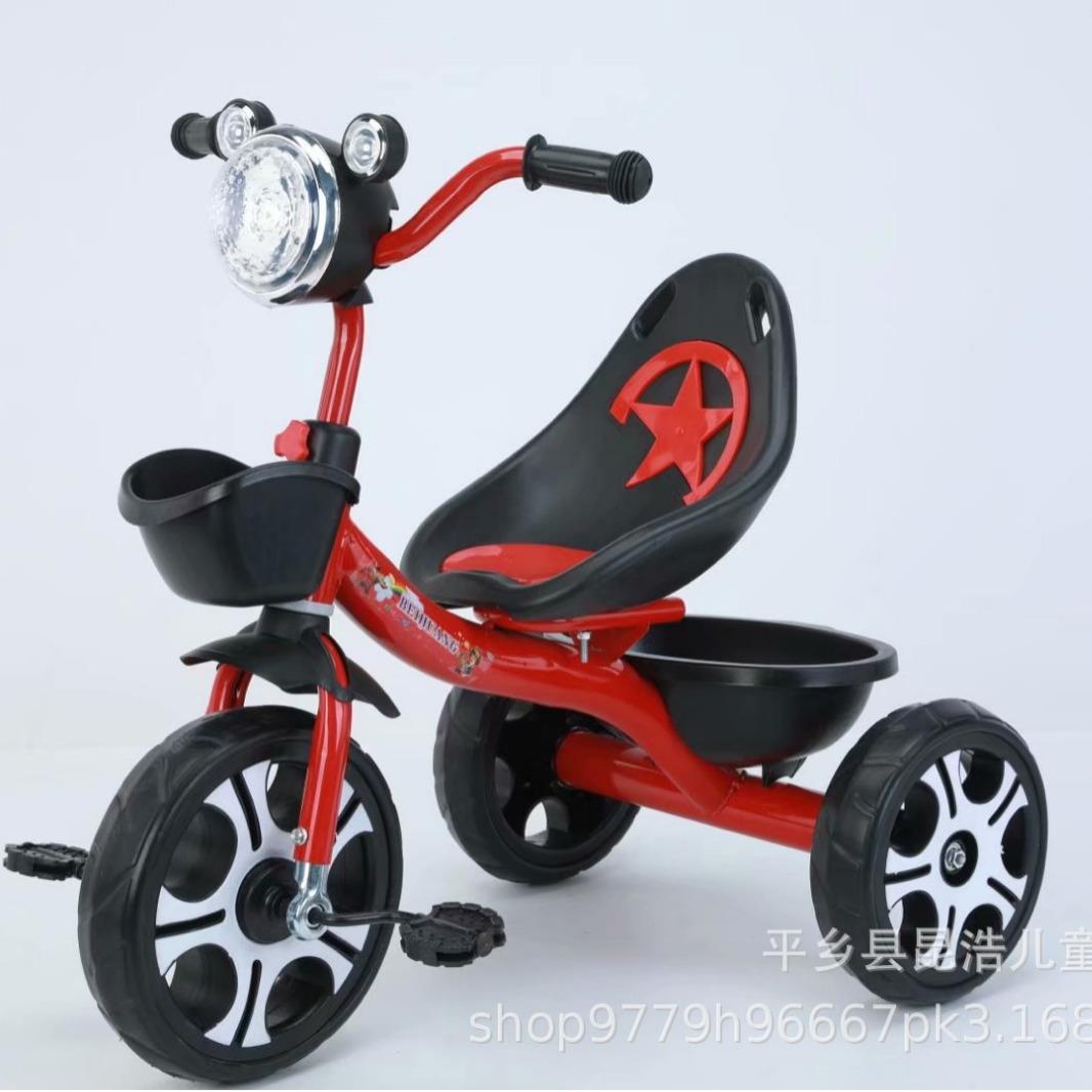 新款儿童三轮车小孩脚踏车脚蹬三轮车带音乐灯光童车