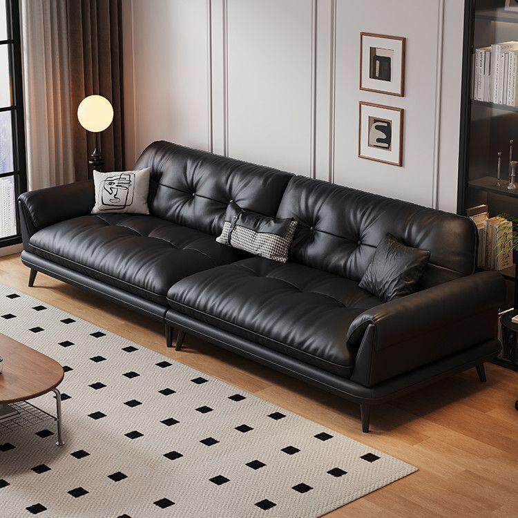 云屿真皮沙发法式复古风客厅小户型意式极简美拉德皮艺沙发