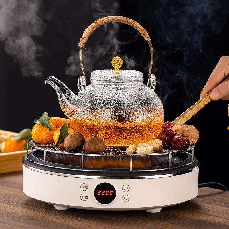 围炉煮茶室内家用套装耐热玻璃煮茶壶全套烤茶炉插电电陶炉网红