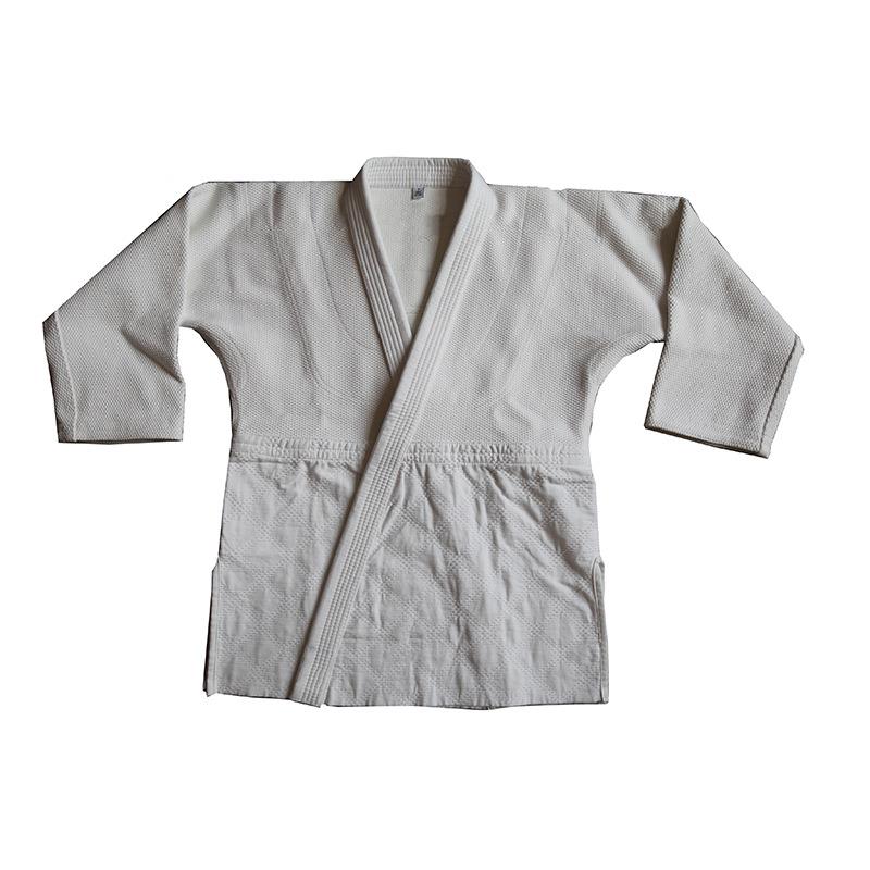 现货空白标准无logo450克儿童白色柔道服训练柔道道服竹节全棉布