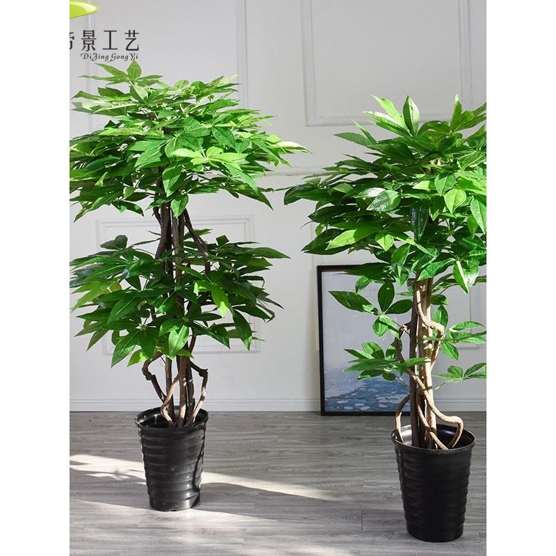 仿真发财树盆景真树杆环保人造植物落地家庭布景花卉入户花园招财