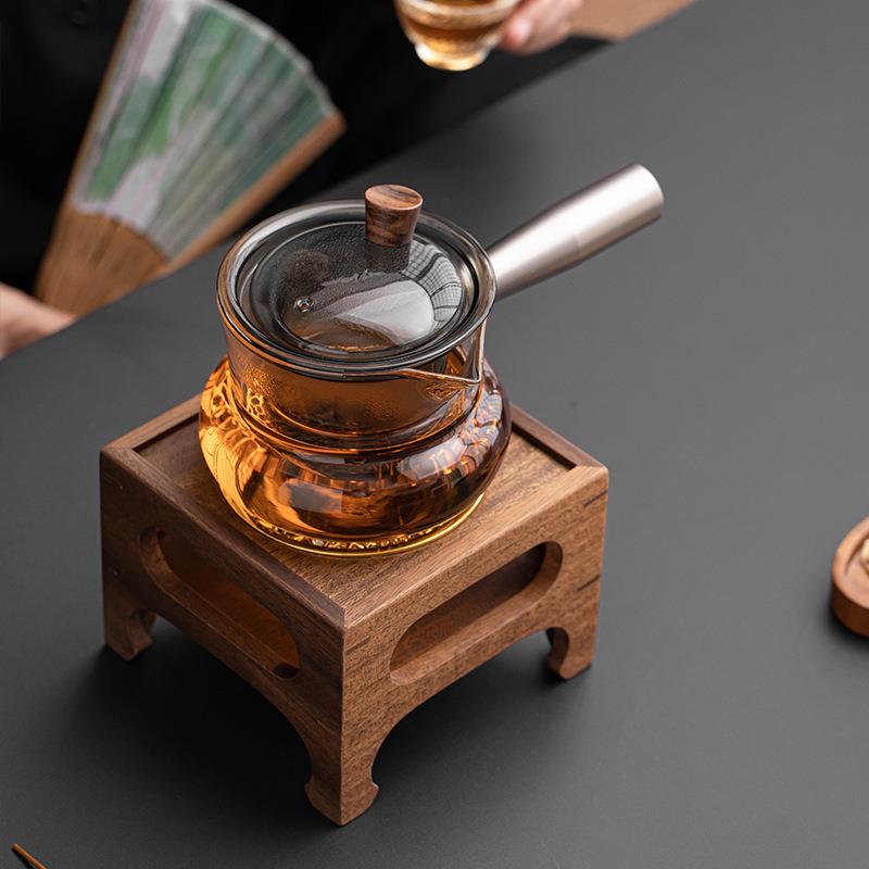 胡桃木温茶炉蜡烛加热茶壶保温底座温茶器小火日式暖茶炉养生茶炉