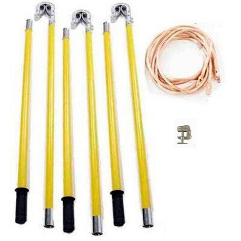携带型短路接地线110kv\AC110KV双舌接地棒110kv户外接地线接地头
