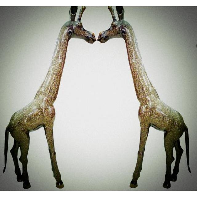 巴基斯坦铜器动物进口手工艺术铜制摆设超大款长颈鹿