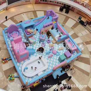 广场摆摊充气蹦蹦床商场中庭大型充气城堡滑梯暖场亲子淘气堡乐园