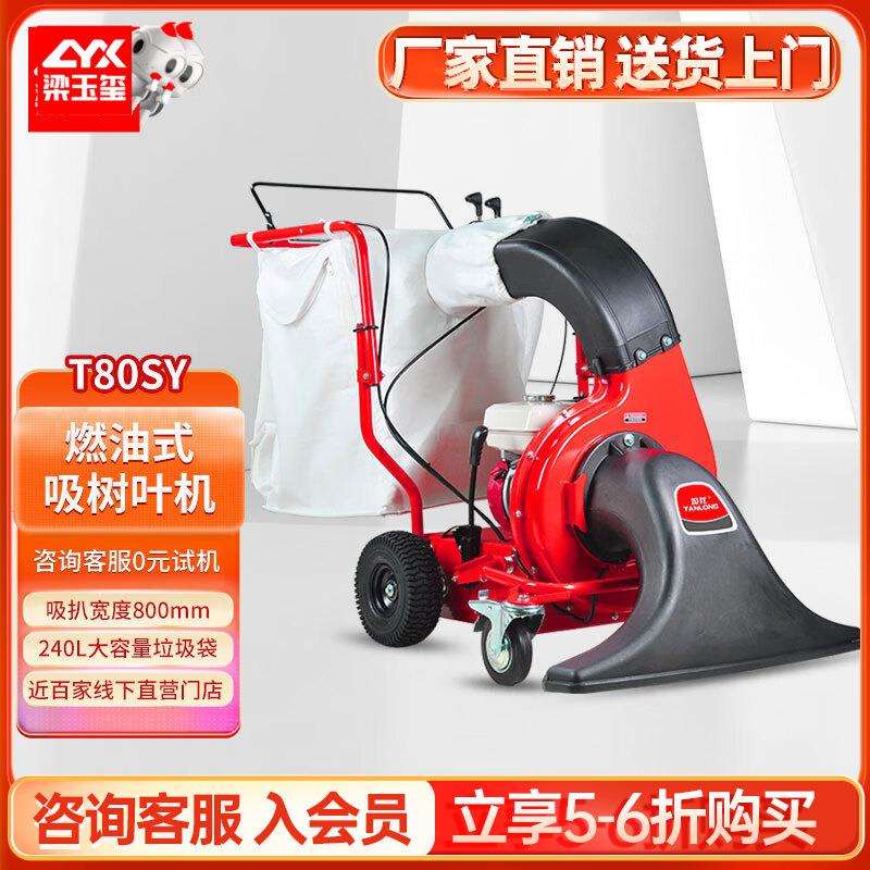 坦龙T80SY燃油式电启动吸树叶机小区物业树叶收集器树叶清扫机