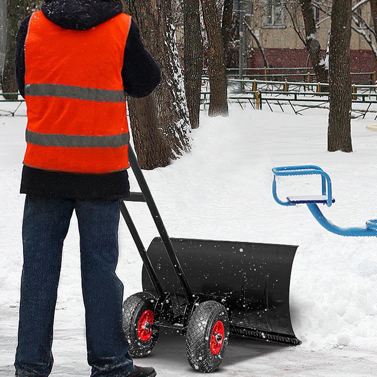 铲雪神器推雪车带轮子大号雪铲工具除雪助力扫雪铲轮式手推推粮铲