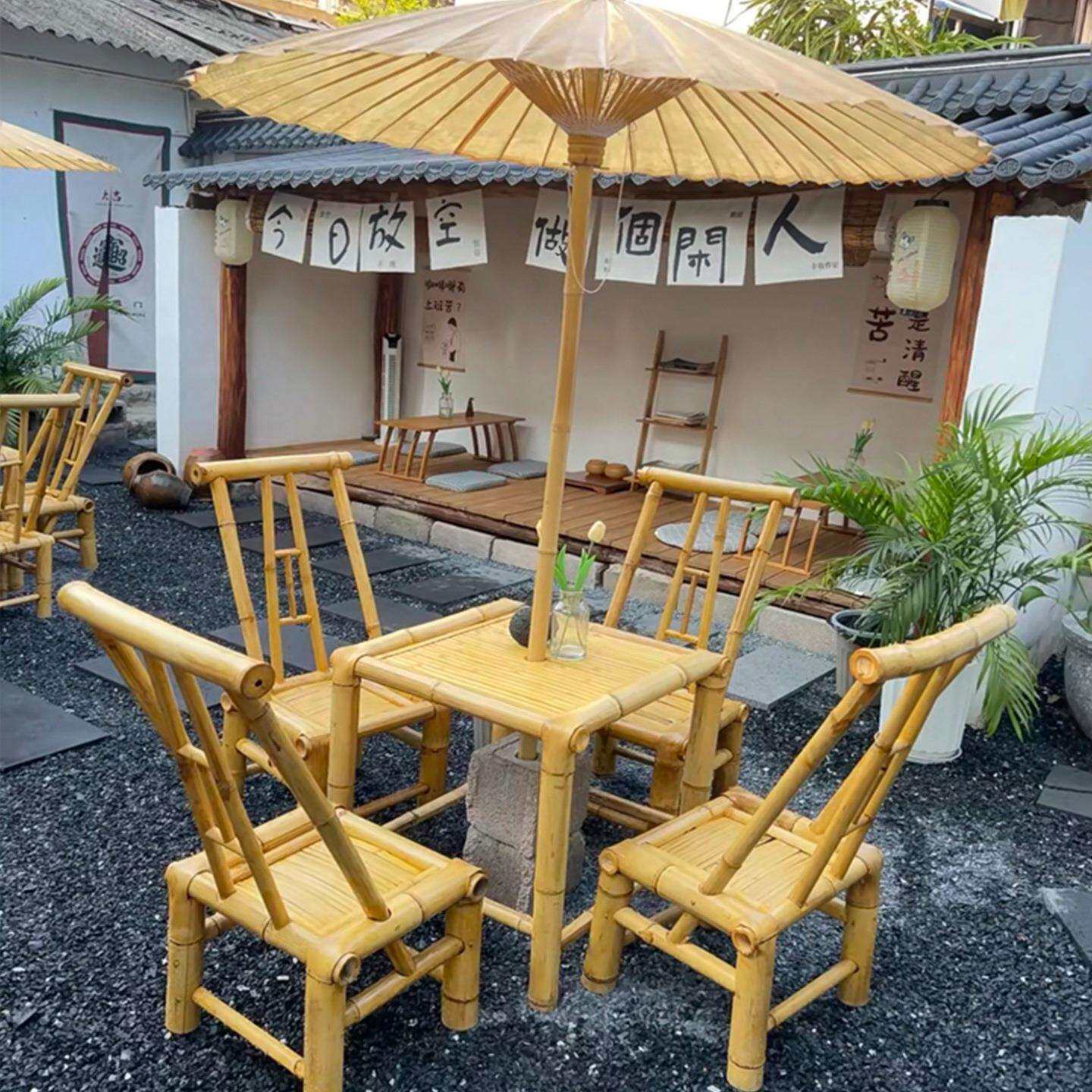 竹椅子靠背椅家用竹凳围炉煮茶民宿罐罐茶老式竹餐椅儿童拍摄道r*