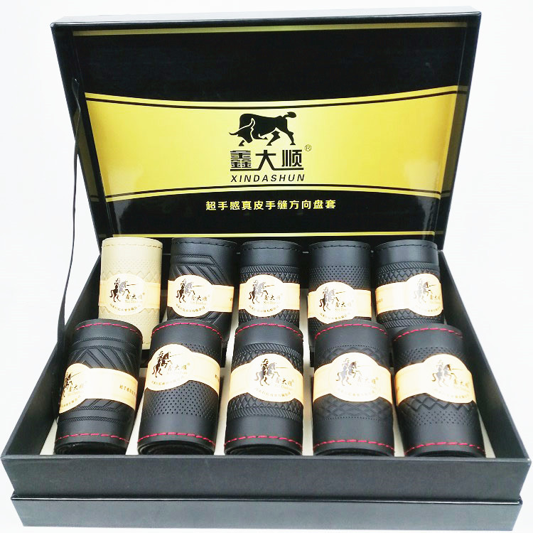 真皮手缝防滑吸汗方向盘套