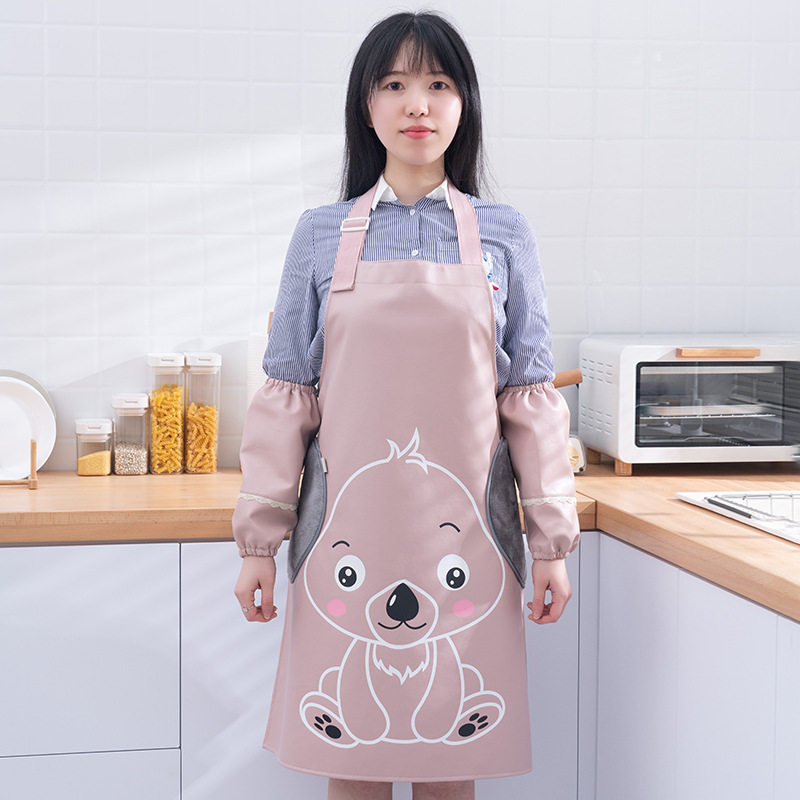围裙女防水可爱日系厨房家用工作服时尚裙子韩版防油围腰大人罩衣