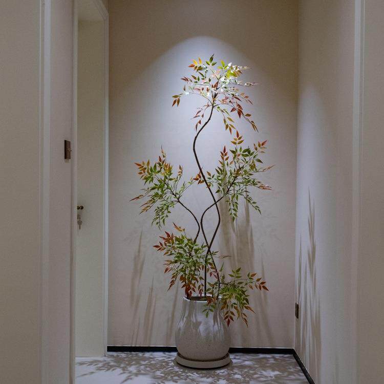 彩色南天竹仿真绿植室内客厅阳台假树大型落地花盆栽摆件