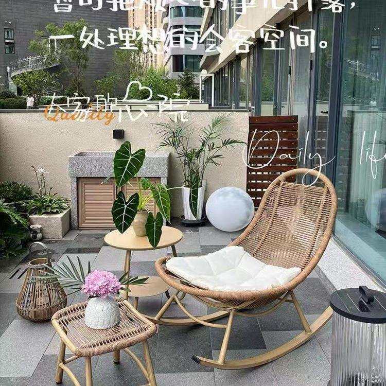 藤编摇摇椅躺椅成人家用休闲椅藤椅久坐舒服懒人摇椅沙发椅午睡r*