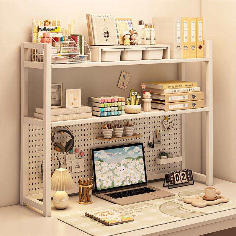 桌面置物架办公书桌多层书架铁艺桌上学生电脑桌上收纳洞洞板书架