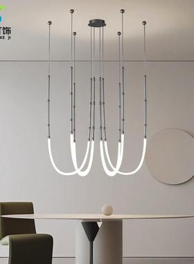 客厅吊灯意大利Karman设计师loft别墅楼梯间极简样板房挑空餐厅灯