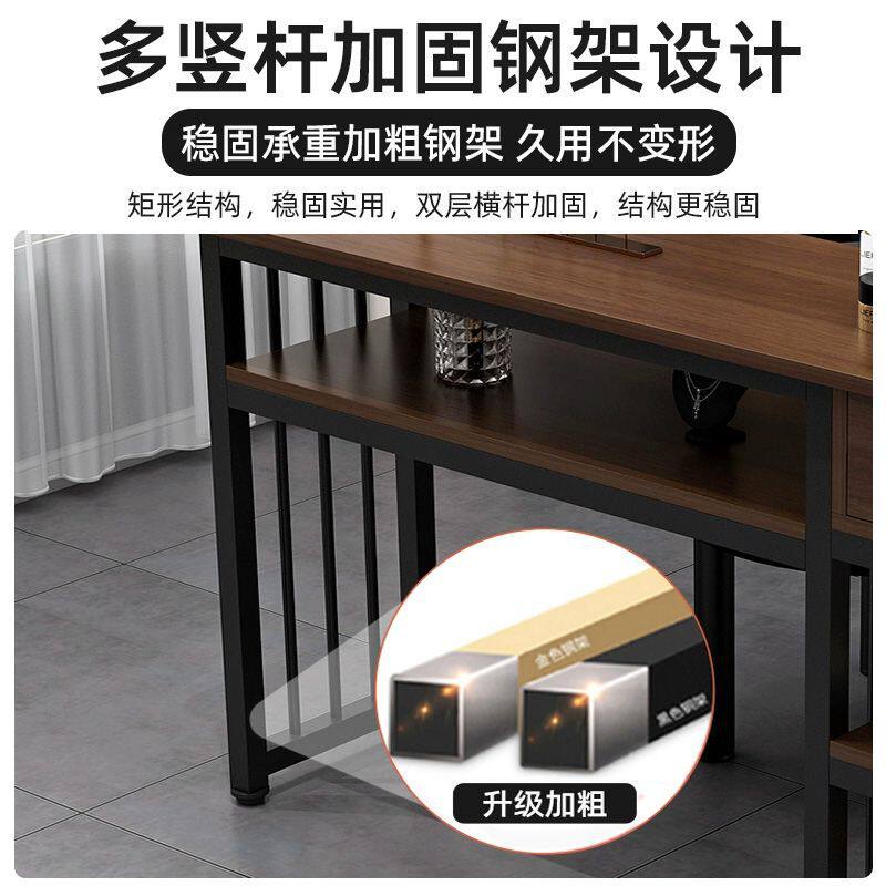 复古美甲桌加厚双层长方形简约美甲店桌子双人单人美甲台高级复古