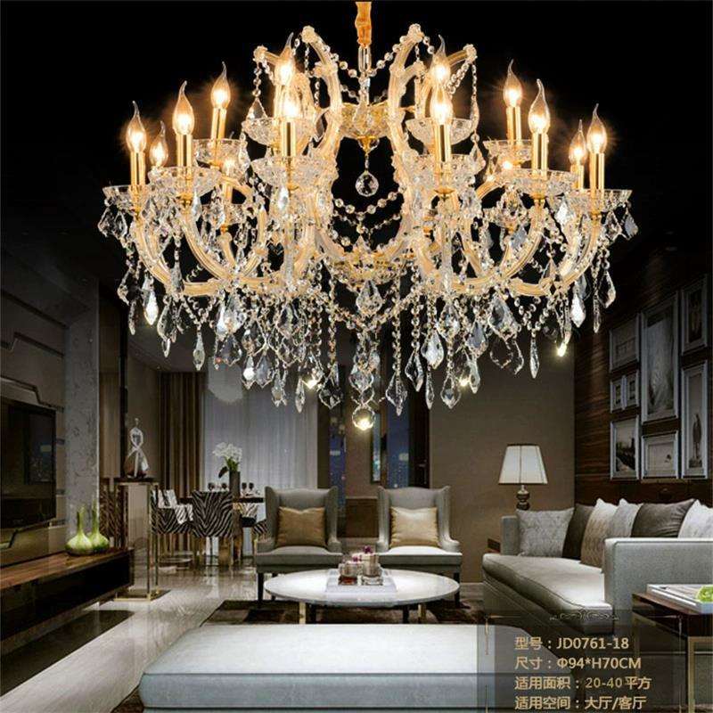 欧式水晶吊灯奢华大气别墅灯现代简约餐厅卧室灯复式楼梯蜡烛灯具