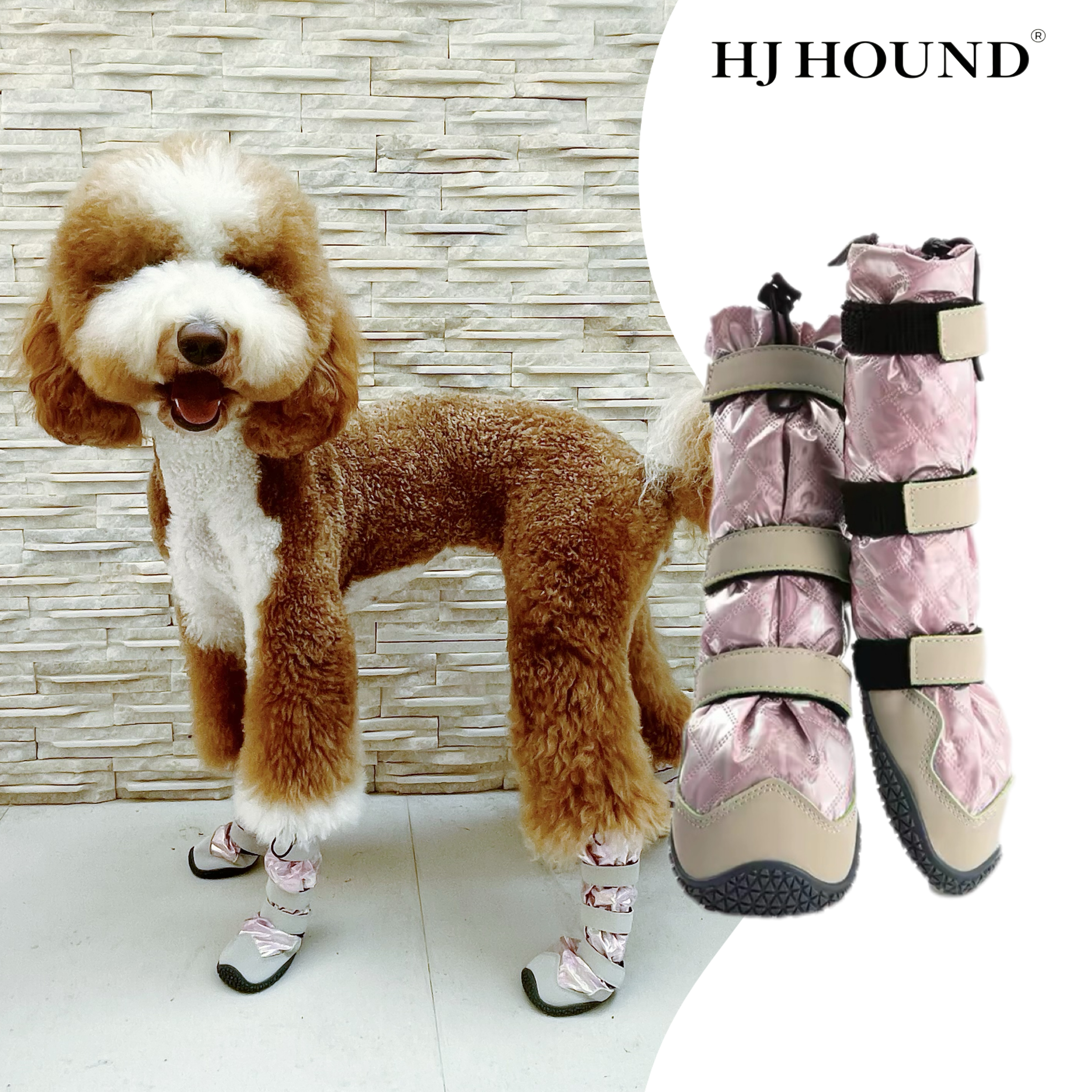 HJHOUND宠物鞋子巨贵阿富汗猎犬金毛中大型犬防泼水不掉狗鞋脚套