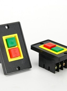 QCSI面板波机床起动开关AC-3 380V2KW台钻73*47.5 88.5*53.5按钮