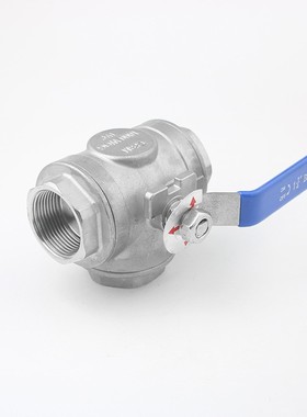 Q14F-16/25R三通316不锈钢L型丝扣球阀DN15-80工业设备控制分流阀