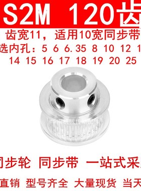 同步轮S2M120齿齿宽11凸台B内径56810121415161718192025同步带轮