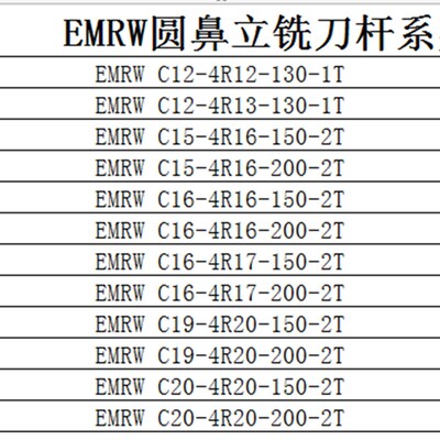 EMR 5R50刃径圆鼻立铣刀杆C32-5R50-150-200-4T RPMTT1003