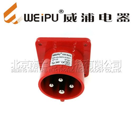 WEIPU 威浦 TYP583 4芯 3P+E 航空 工业插座 32A 暗装插座 IP44