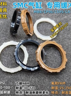 SMC气缸32/40/50/63/80/100白色聚氨酯缓冲圈16*21*3.2/20*26*4