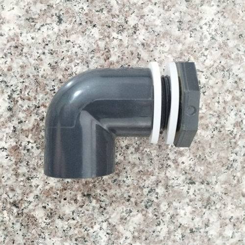 鱼缸平头下水接头带弯头 水箱排水接头 平头内外牙弯头 弯接头S