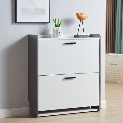 全尺寸超薄两翻斗家用进门口楼道宿舍省空间撞色组装窄矮鞋柜