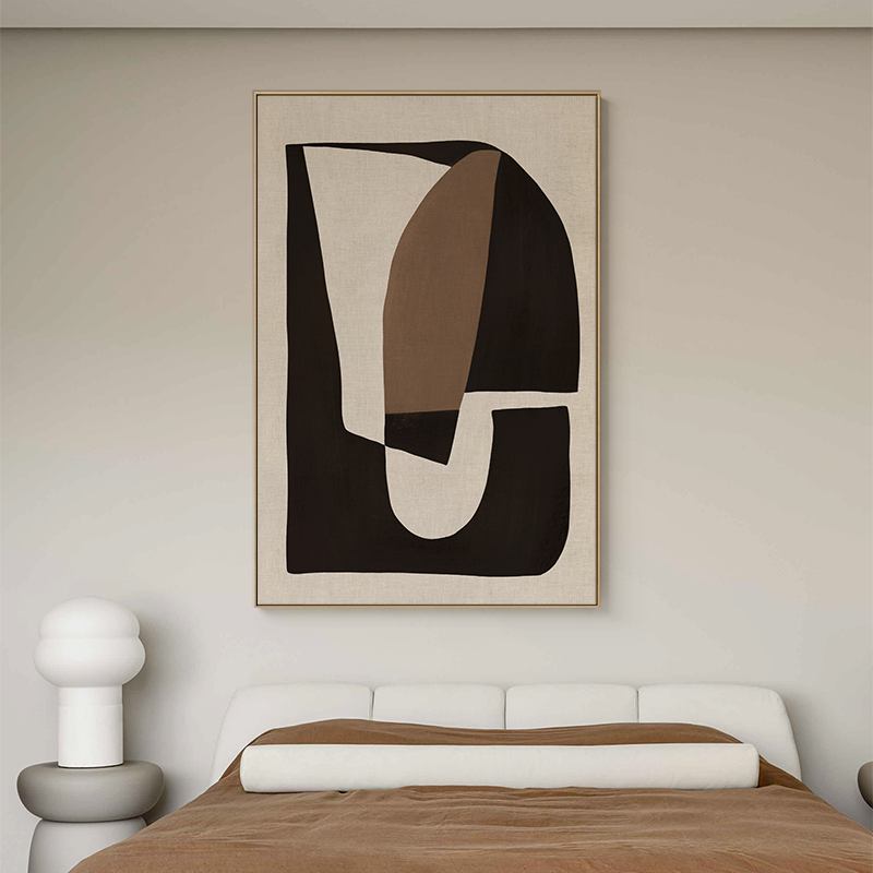 侘寂风壁画客厅装饰画沙发背景墙抽象挂画现代极简黑白落地画