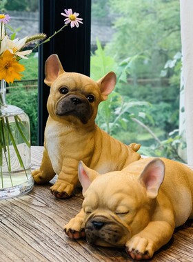 客厅酒柜电视柜摆件创意可爱招财小狗摆设卧室桌面新房家居饰品