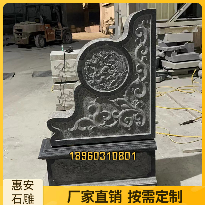 门墩石雕抱鼓石复古青石做旧