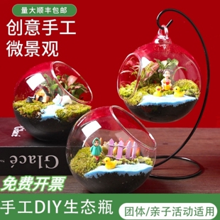 摆件礼品套装 微景观生态瓶多肉植物diy材料玻璃盆栽 暖场活动