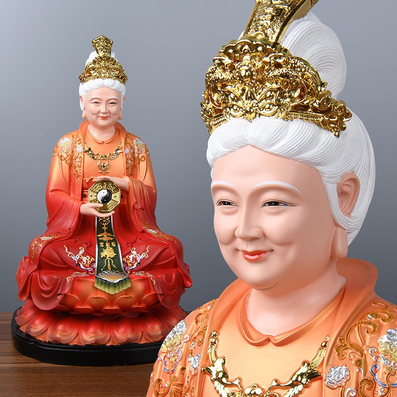 无生老母像体摆件树脂彩绘无极骊山黎山老母瑶池金母神像家用供奉