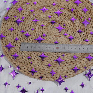 现货四角星网纱面料神秘感紫色星星纱网布童装头饰表演发饰