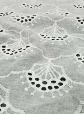 全棉镂空绣花面料百花齐放镂空白色质感9088底布春夏蕾丝薄款
