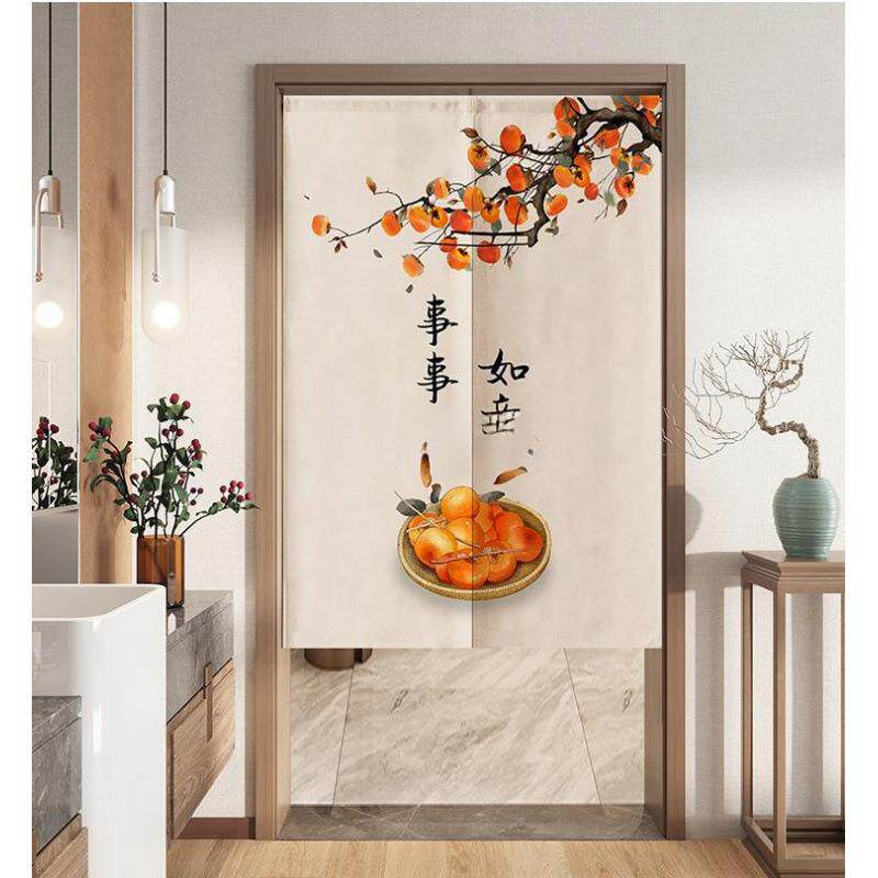 中式厨门帘挡隔断帘厕所帘子房遮布帘隔烟入户卧室半截帘免GMW打