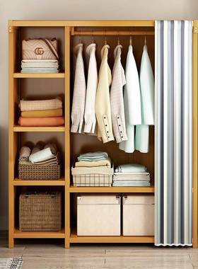 易木家用纳030303卧室出租房实收防尘无门衣简橱布帘衣柜结实耐用