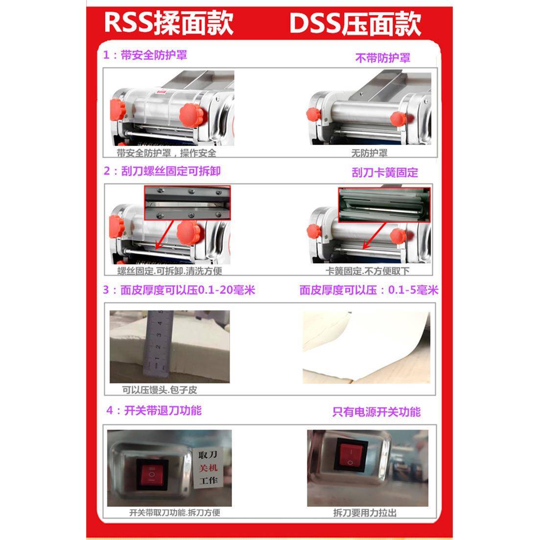 海鸥俊厨不锈钢电动压面机全自动商用揉面家用小型面条机饺子皮机