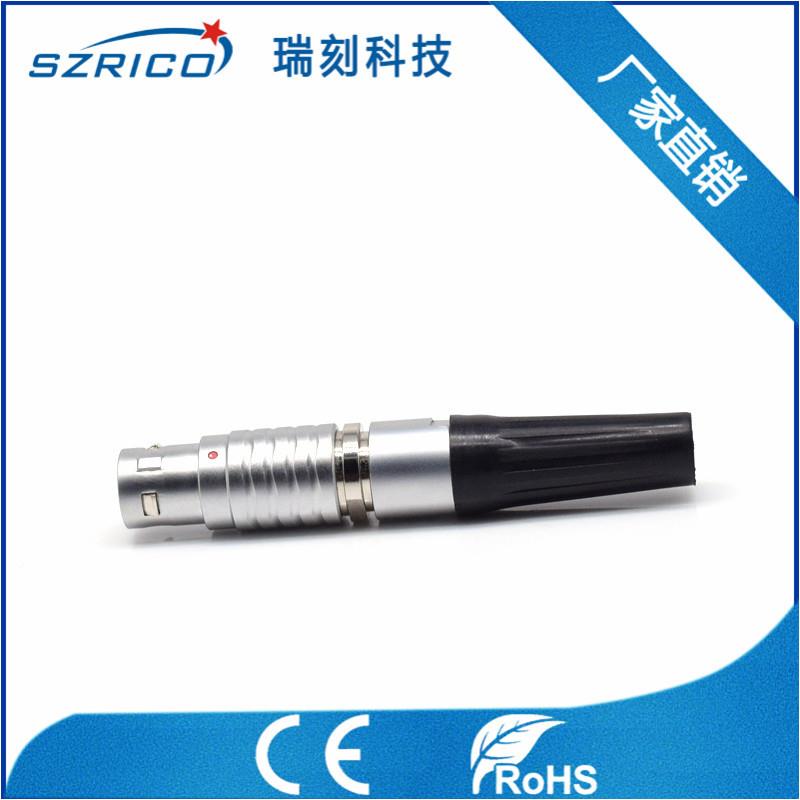 E航X带G板接插针12PIN直式插头护套推拉AIJ自锁内定位室销空电连