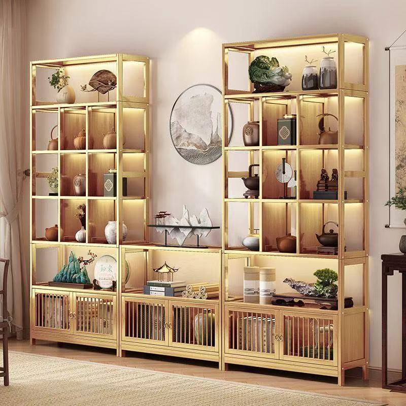 茶架置物架多层非实木茶架展示柜茶室布置茶具收纳架新中式落地