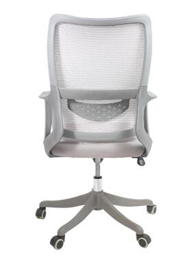 职办公室椅子OZP灰色白色舒适简办公椅员靠背转透椅约现代人体工