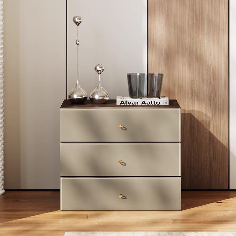 鼎立诚意式极简旋转马鞍床头柜代简约SJ-D902皮柜设计师款卧现室