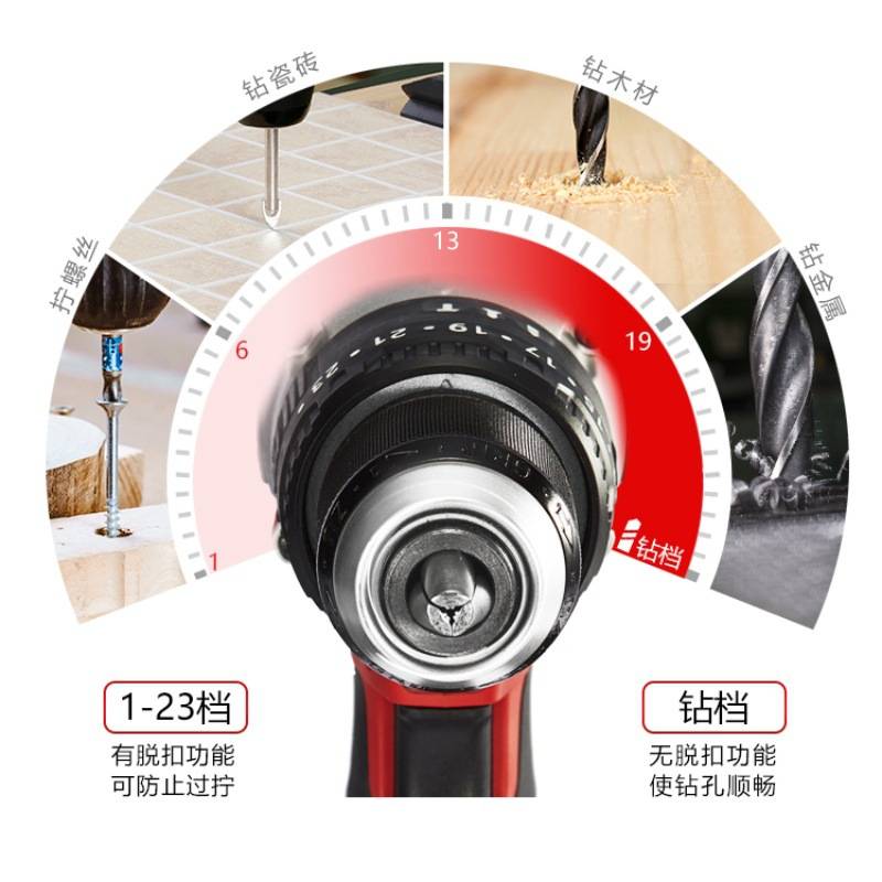 大有锂电无刷充电手电钻工业级双速冲击钻电动工具5283轻便