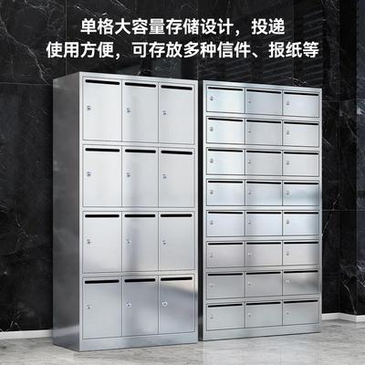 小区不锈钢信报箱落地多门户外意见箱钥匙门室外快递收邮件柜