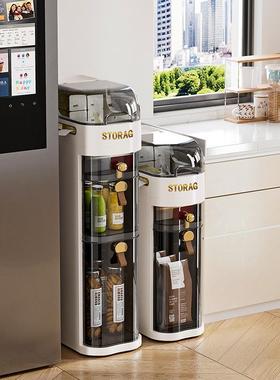 家用ZML屉夹缝多柜卫生间边缝抽置物架塑料储物柜层防式尘带轮窄