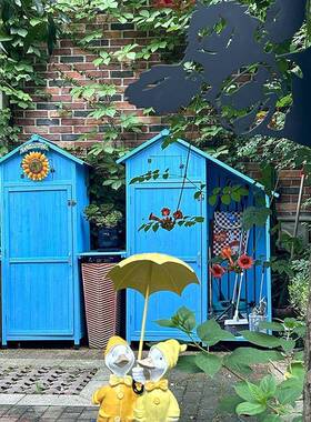 户外收纳实木清洁柜工柜防雨防晒花柜园工PUZ具物房园艺具杂箱储