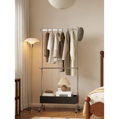 中古衣净帽架落卧室家收用简易实木可移动次风地客厅挂衣架纳QZV