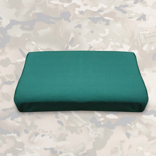 枕头制式纯绿色海绵芯军训单人军绿色枕头不变形高弹专用枕头耐压